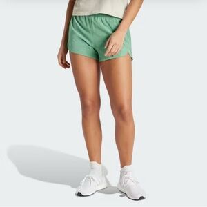 Adidas Green Athletic Shorts Lightweight Elastic Waist